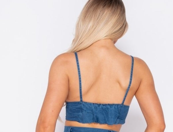 Denim Stretch Crop Top