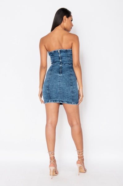 Denim Halter Dress