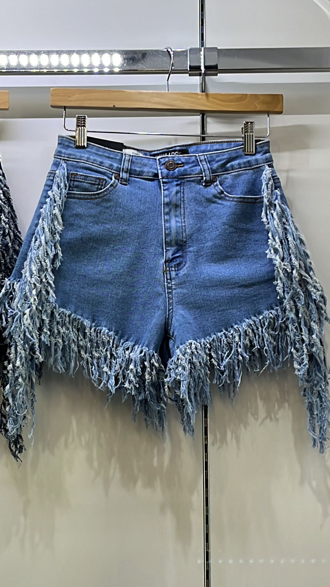 Denim Fringe Shorts